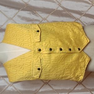 Men's Moschino jeans logo vest in mustard yellow/gold size 38
